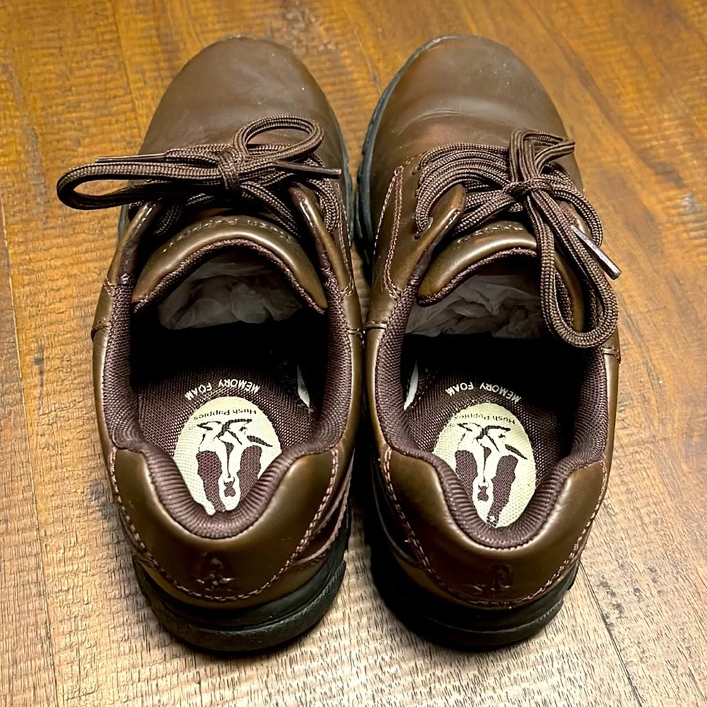 Hush Puppies Boys Brown Leather Lace-Up Dress Shoes